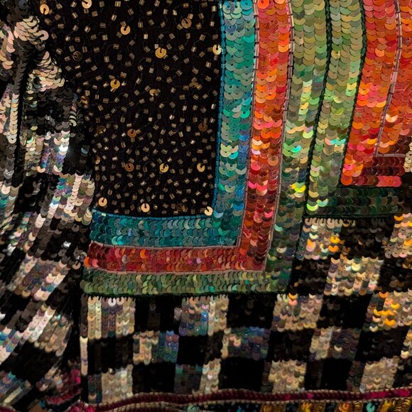 Vintage 80s Pop Art Beaded Silk Jacket - Picture 4 of 10